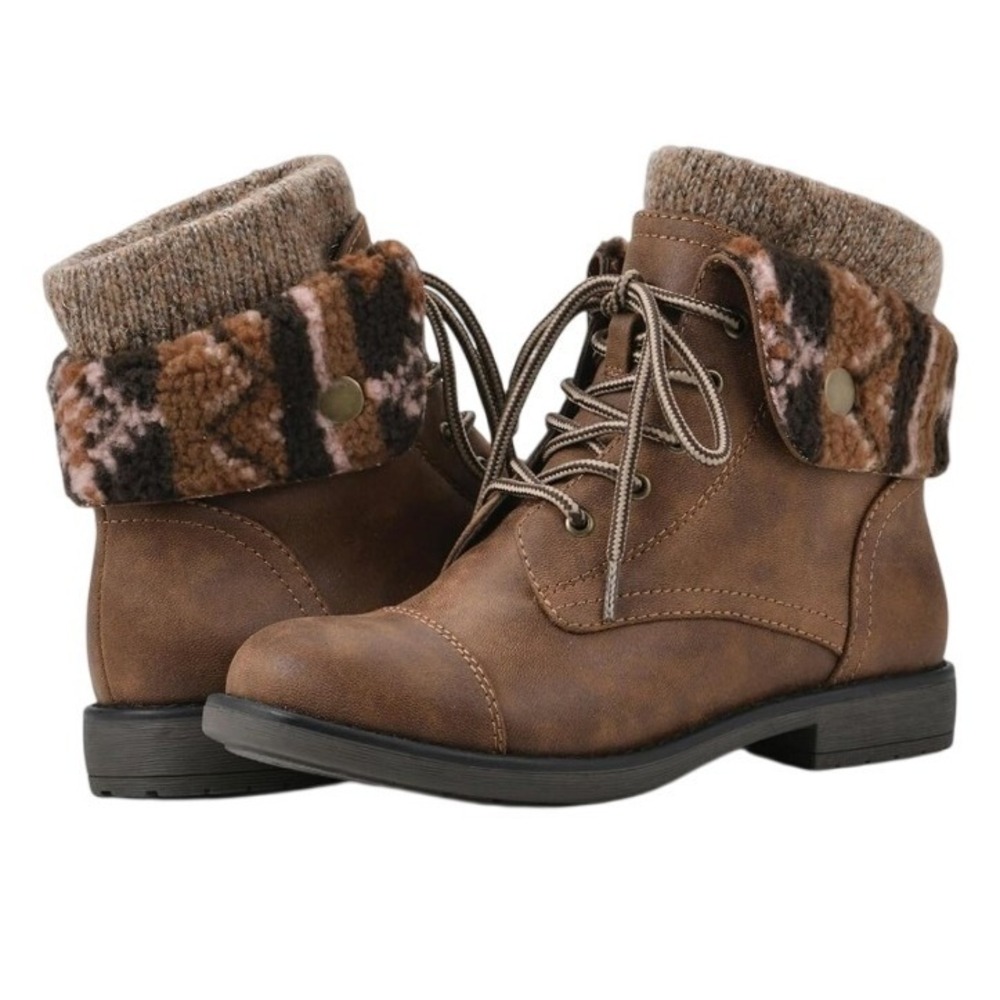 CLIFFS BY WHITE MOUNTAIN Womens Duena Hiking Boot Brown Cozy Cuff Size 10 NEW